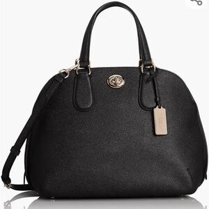 Coach Prince Street Satchel 34939 Crossgrain Black Leather Gold Toned Hardware